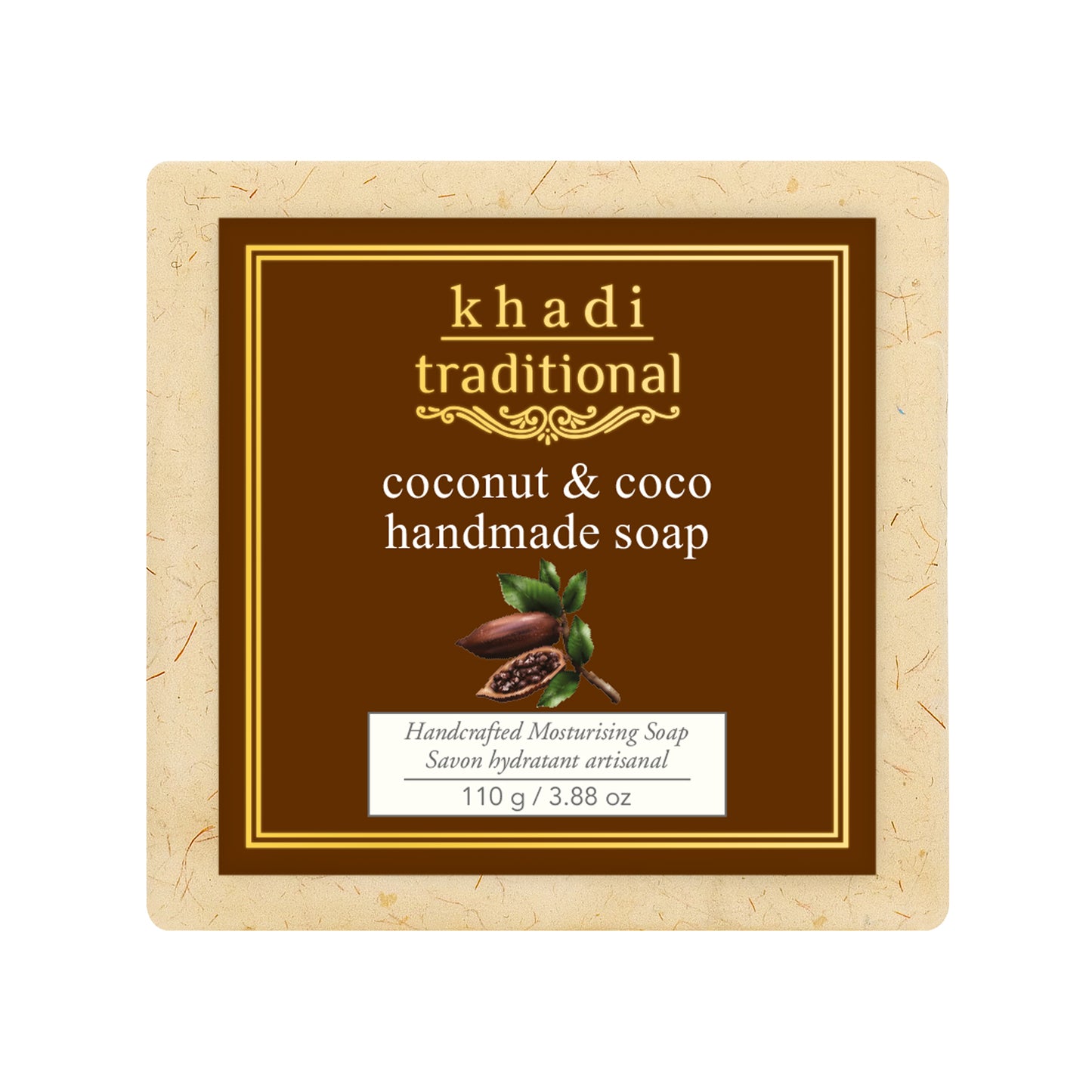 Jabón tradicional de coco y coco hecho a mano Khadi