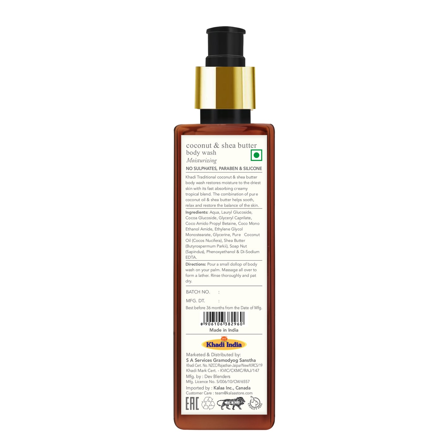 Gel de baño tradicional de coco y manteca de karité Khadi