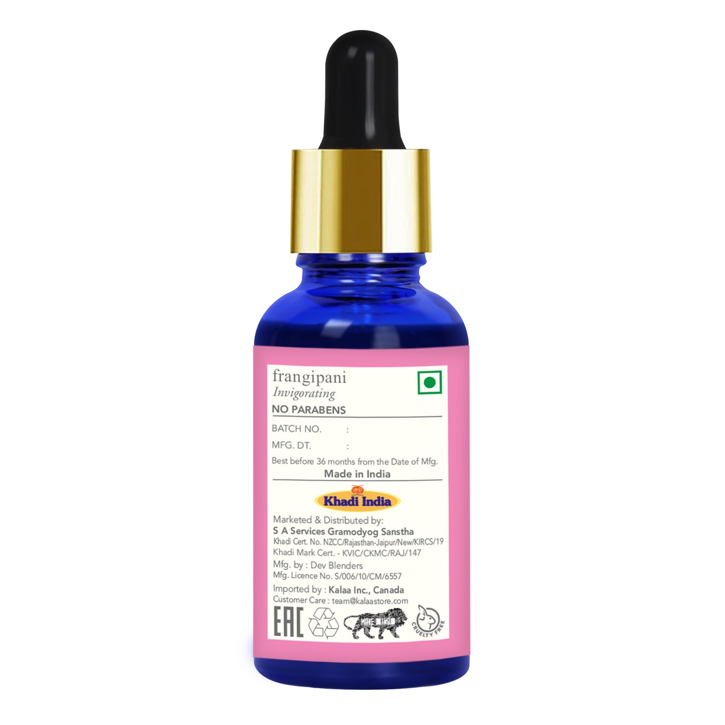Aceite esencial de frangipani tradicional Khadi