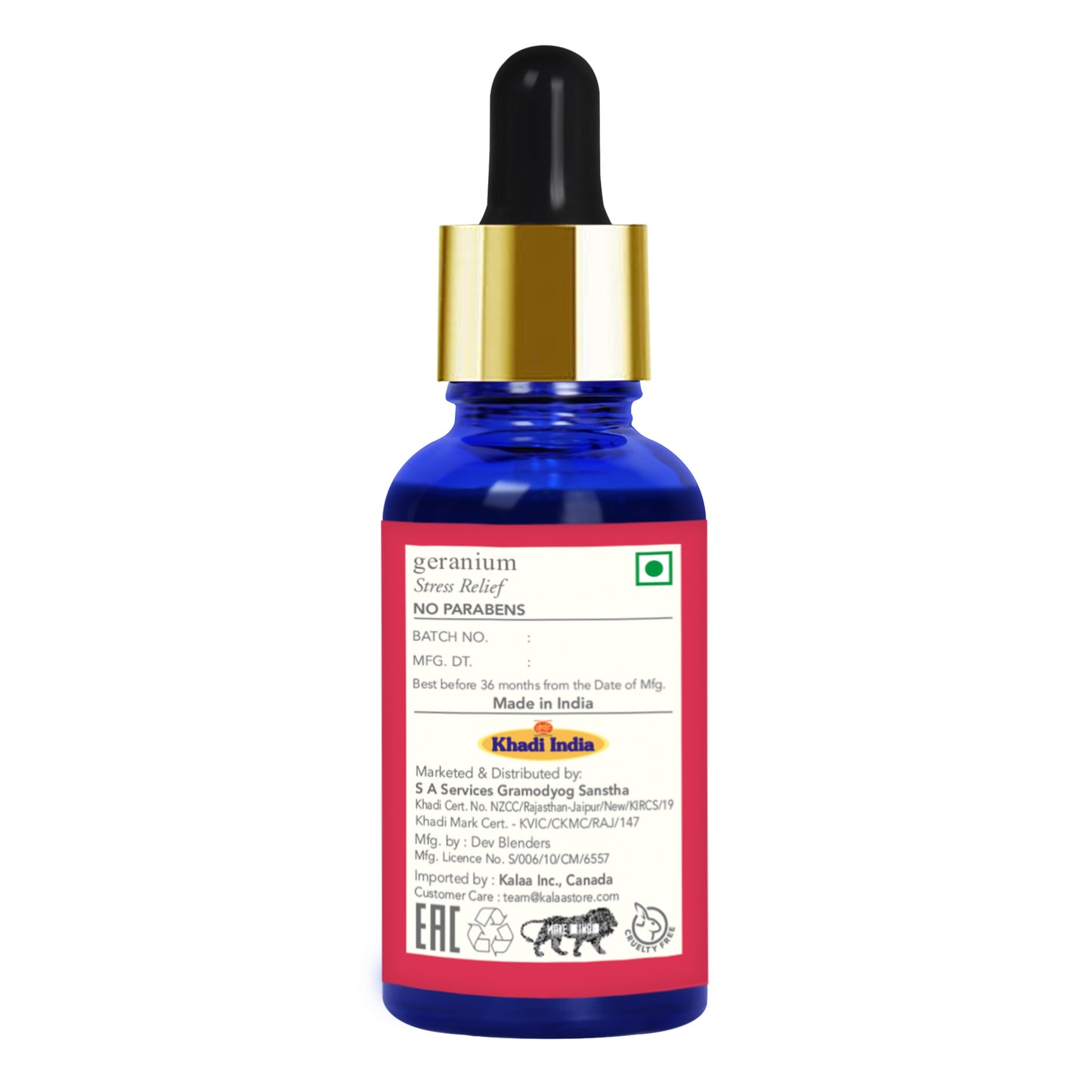 Aceite esencial de geranio tradicional Khadi
