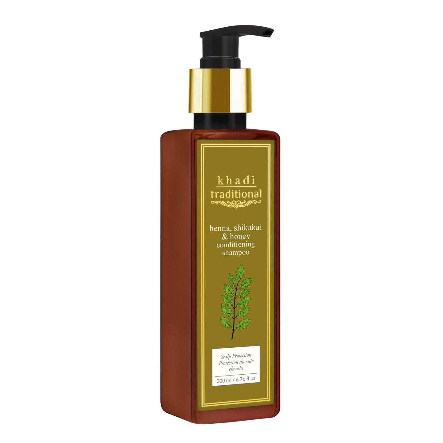 Champú acondicionador tradicional de henna, shikakai y miel Khadi