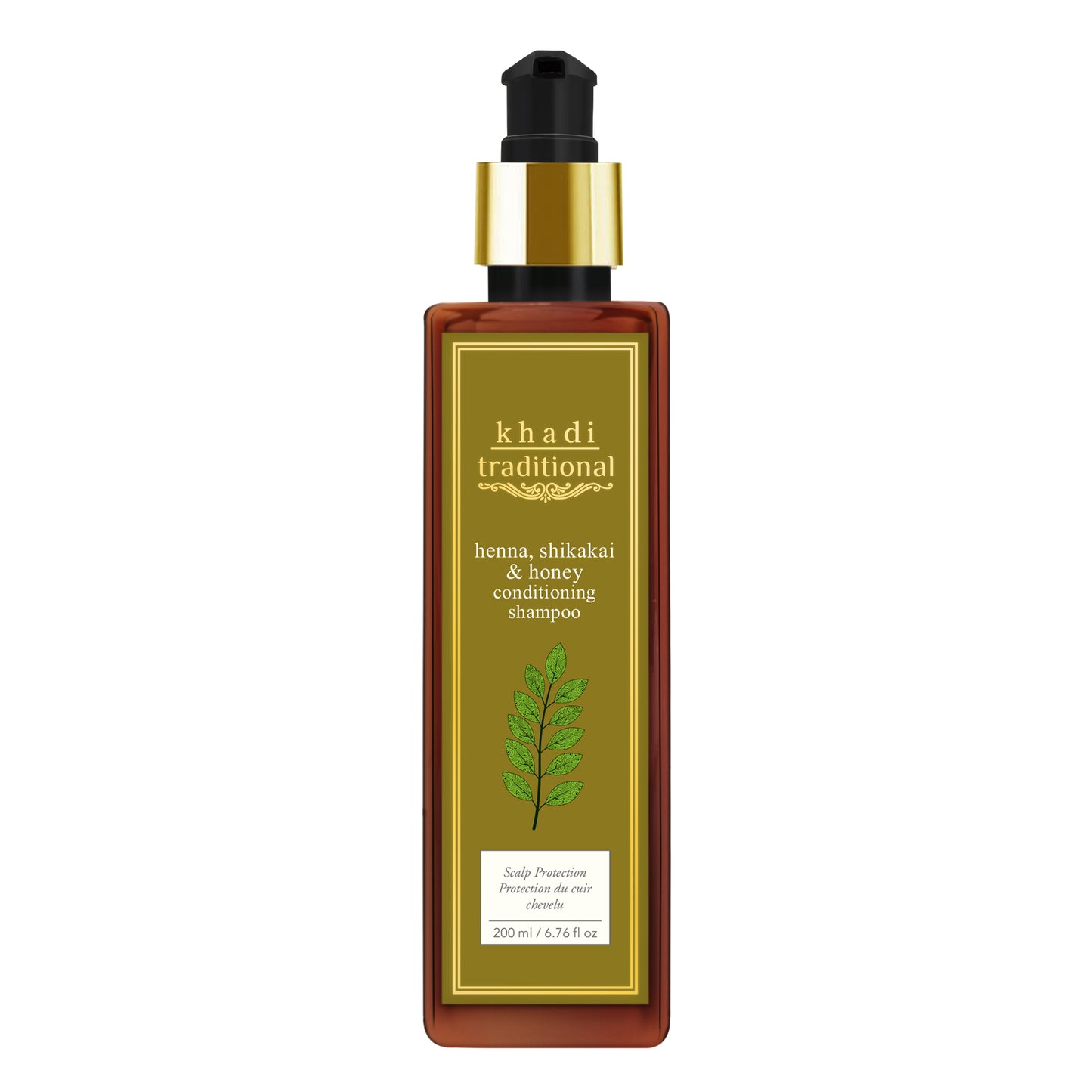 Champú acondicionador tradicional de henna, shikakai y miel Khadi