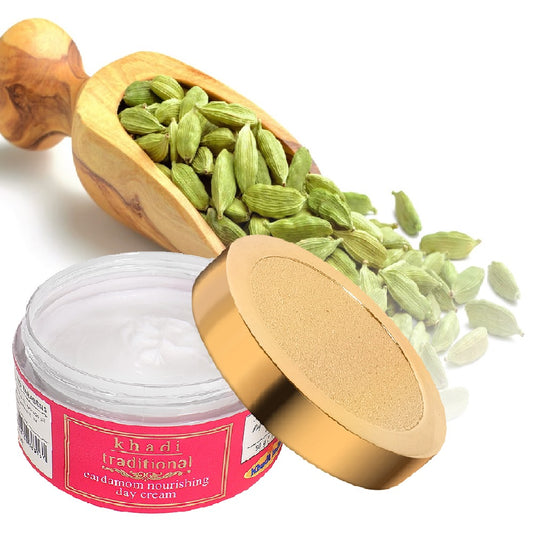 Crema de día nutritiva tradicional con cardamomo de Khadi