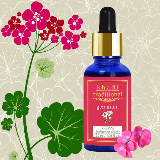 Aceite esencial de geranio tradicional Khadi