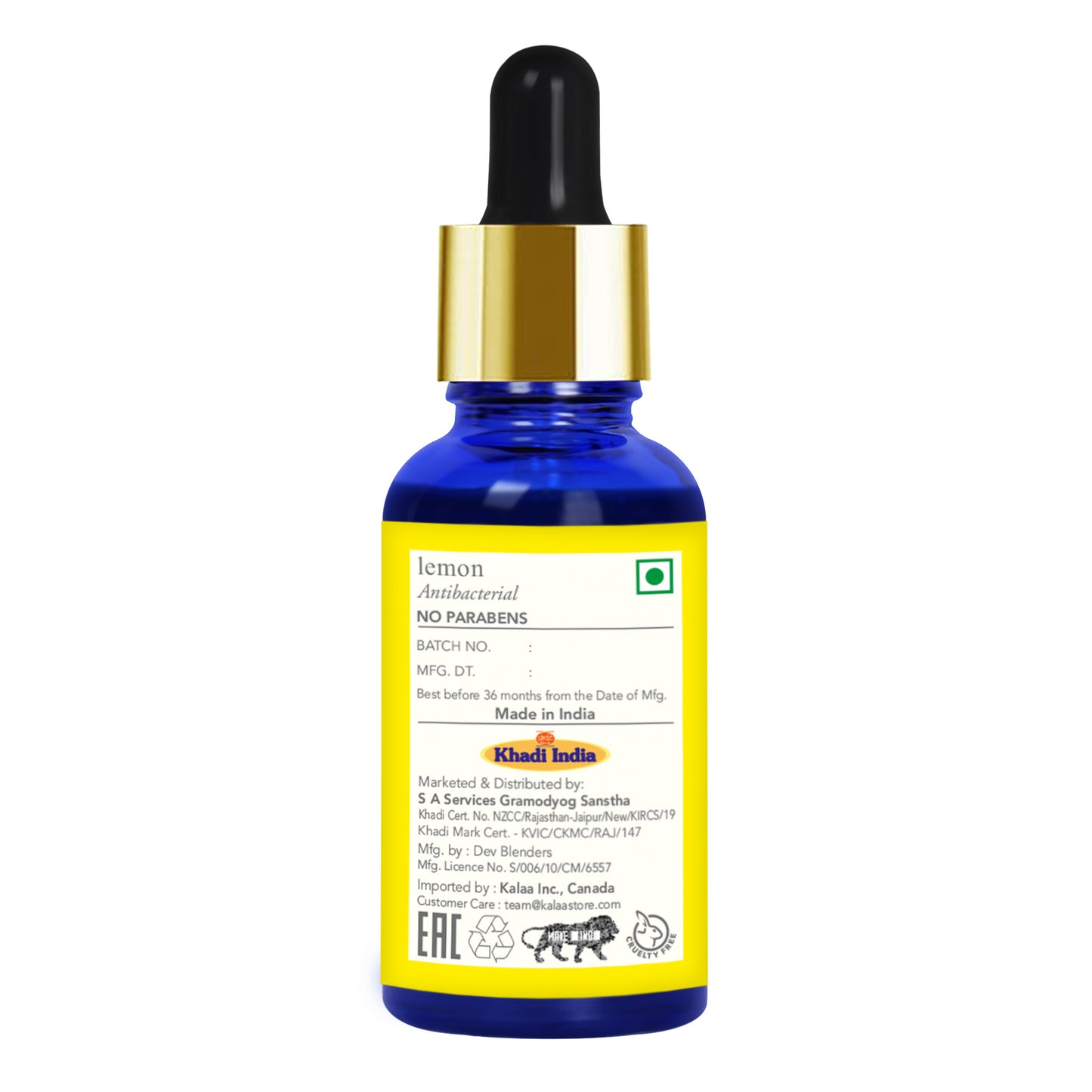 Aceite esencial tradicional de limón Khadi