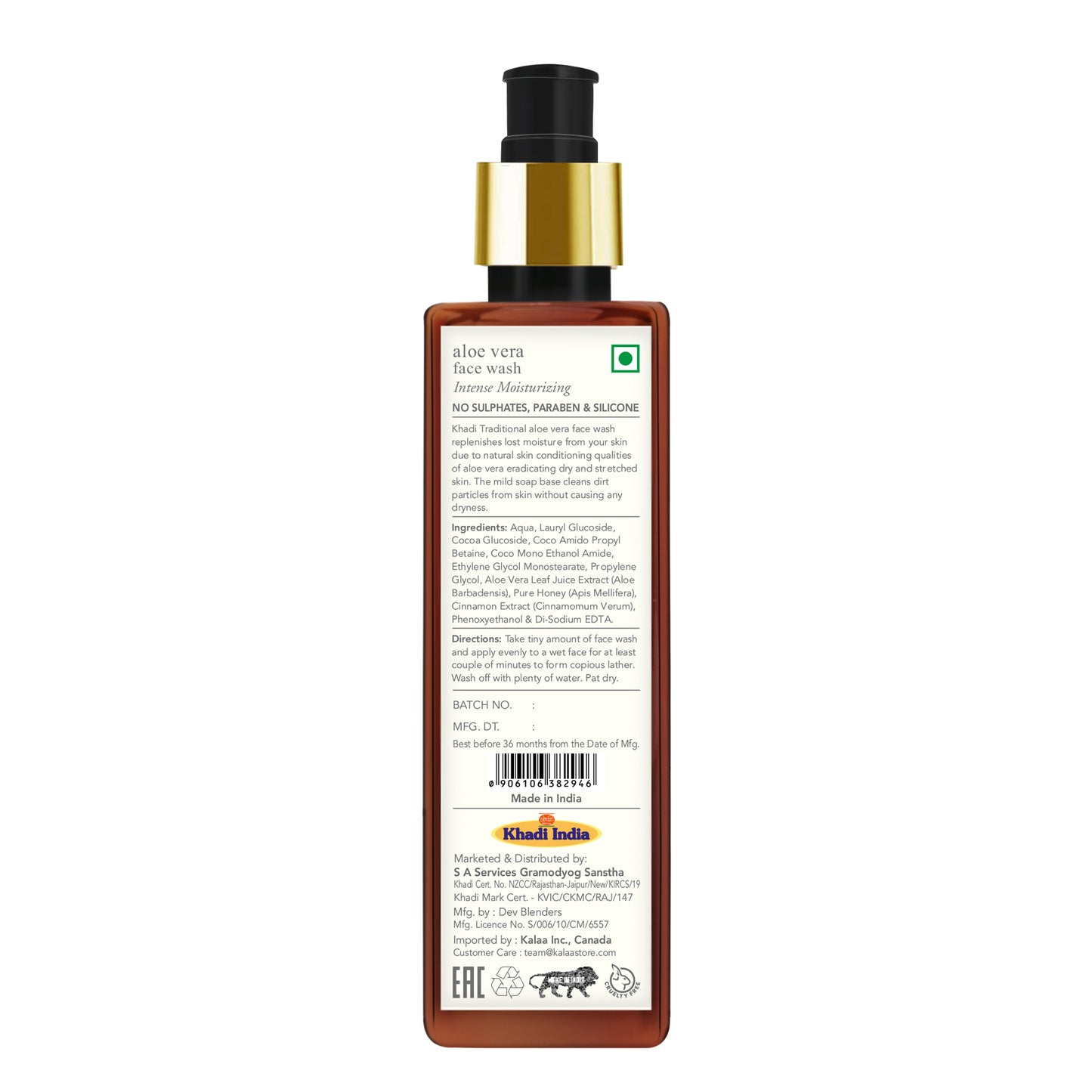 Jabón facial tradicional de aloe vera de Khadi