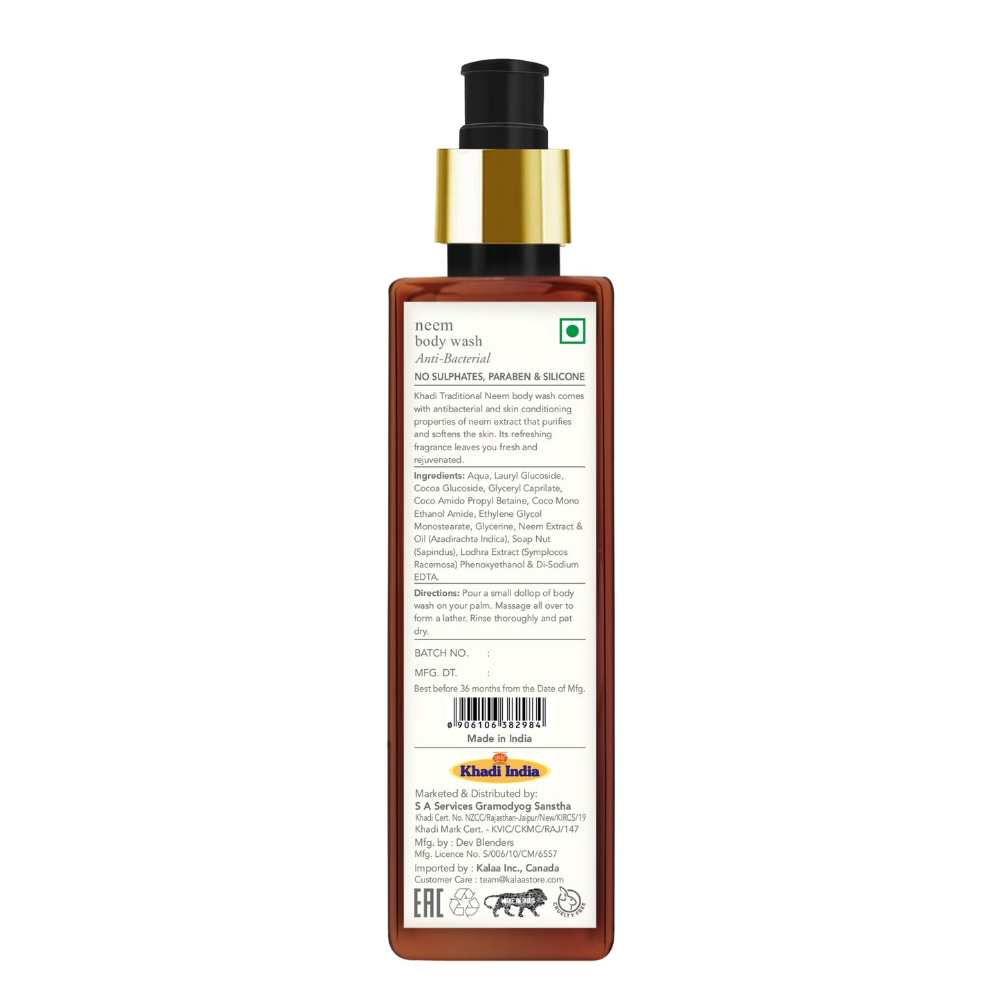 Jabón corporal tradicional de neem Khadi