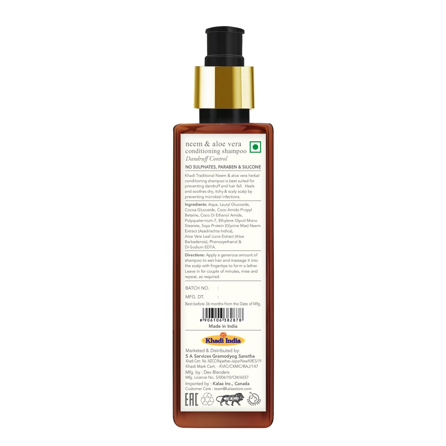 Champú acondicionador tradicional de nim y aloe vera de Khadi