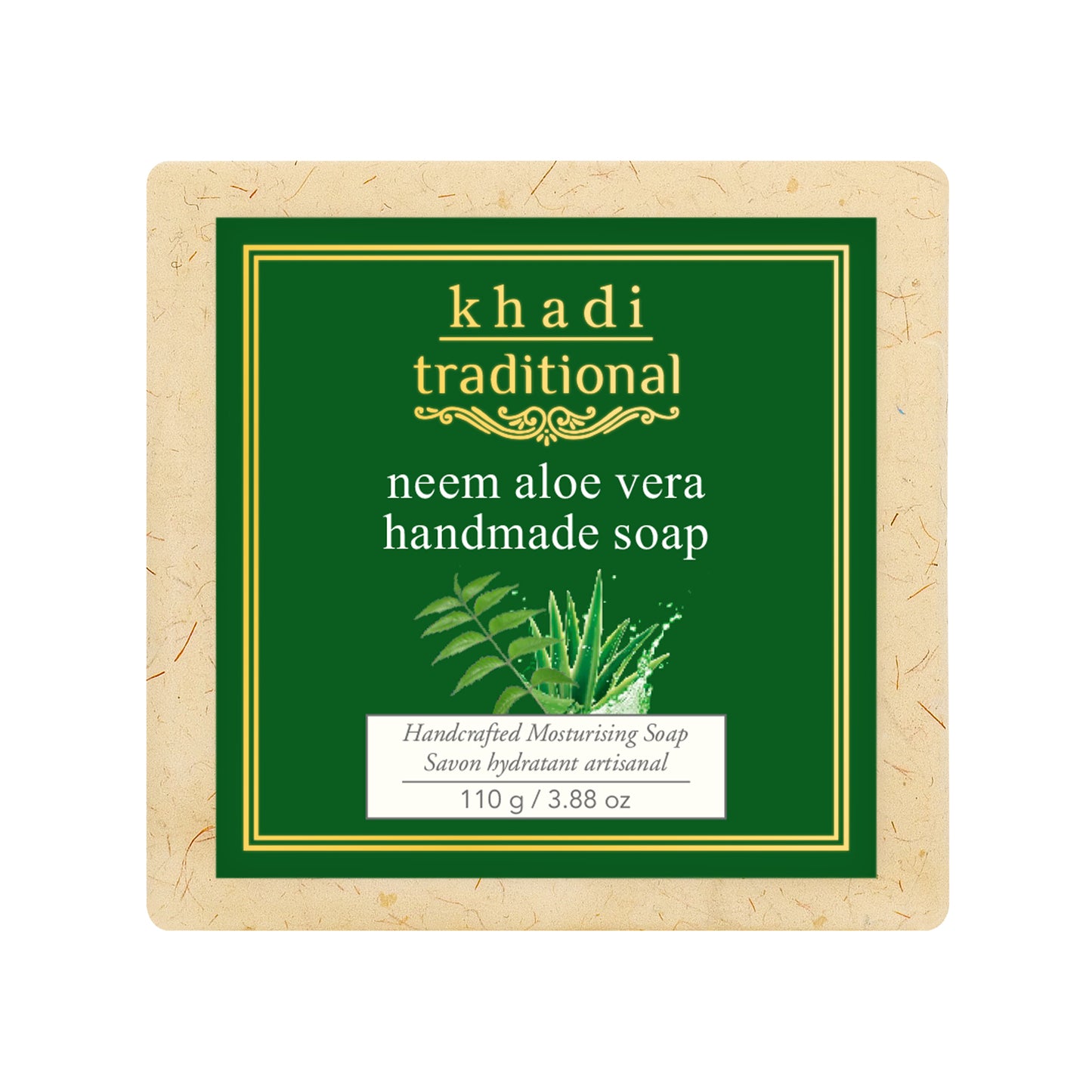 Jabón artesanal tradicional de aloe vera y neem de Khadi