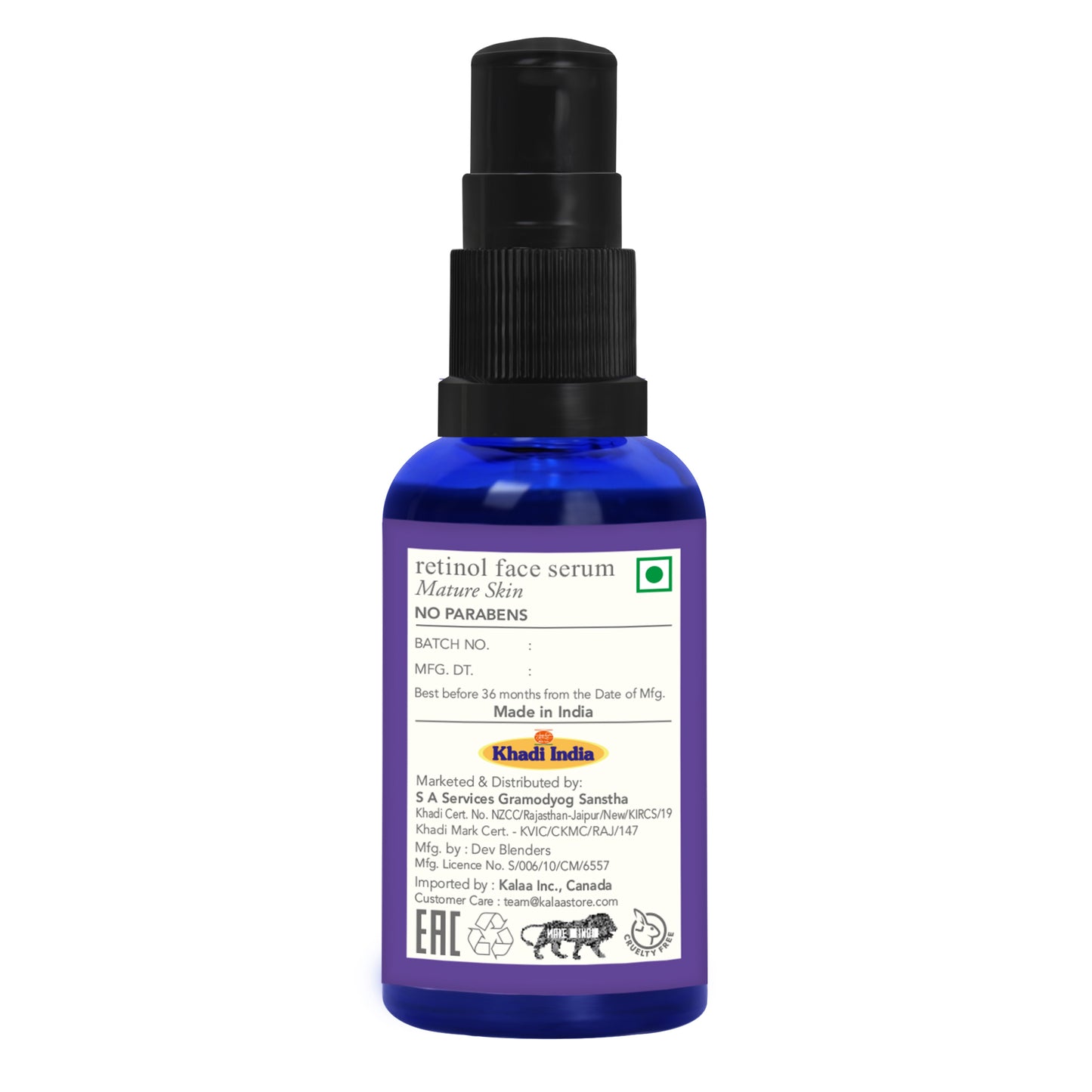 Suero facial tradicional con retinol de Khadi