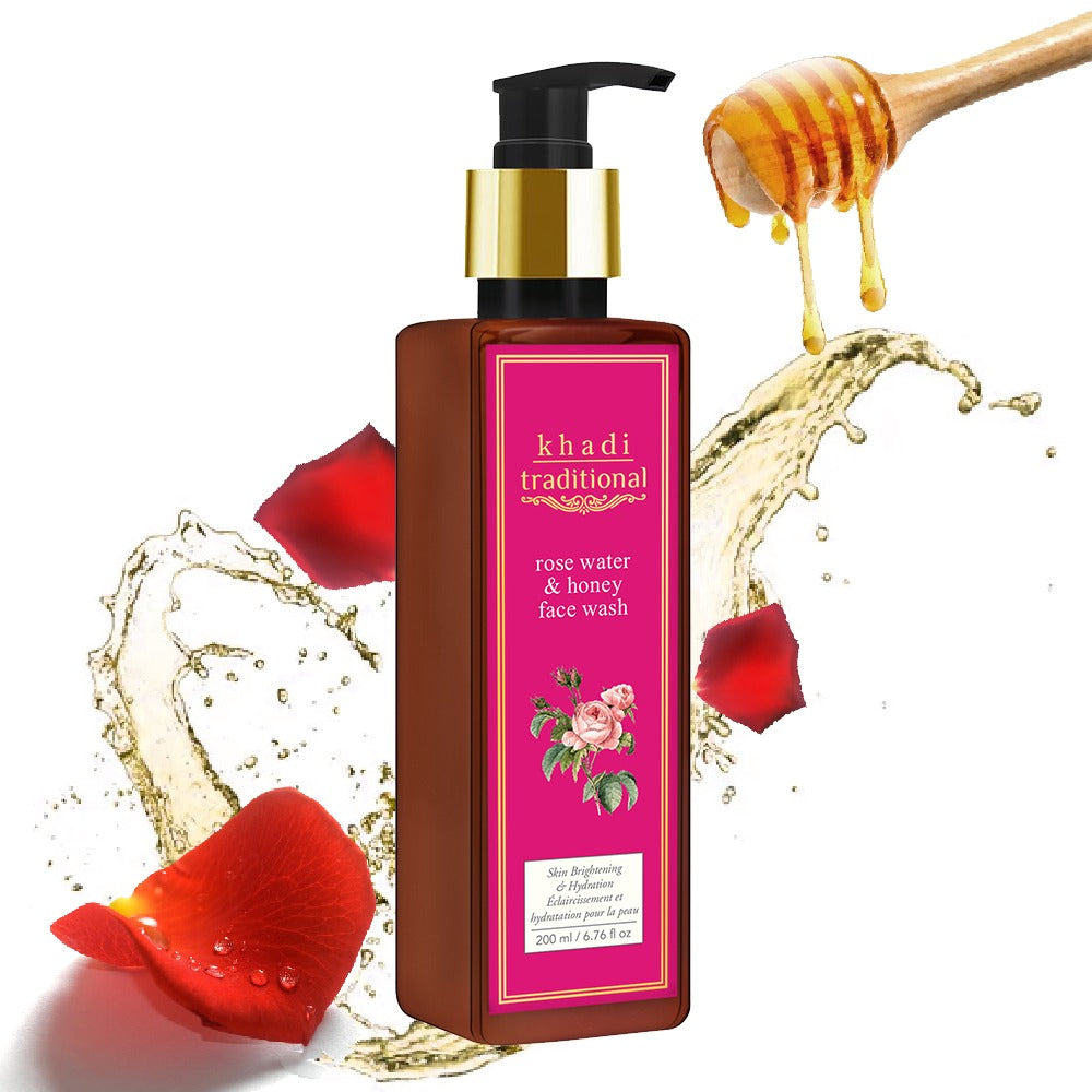 Jabón facial tradicional de agua de rosas y miel de Khadi