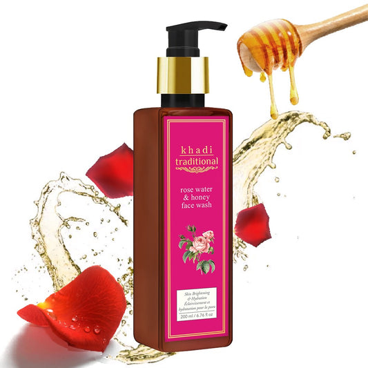 Jabón facial tradicional de agua de rosas y miel de Khadi