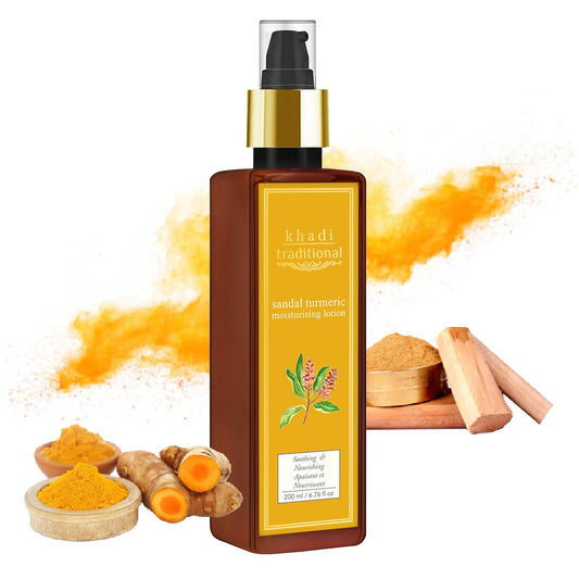 Loción hidratante tradicional de sándalo y cúrcuma de Khadi
