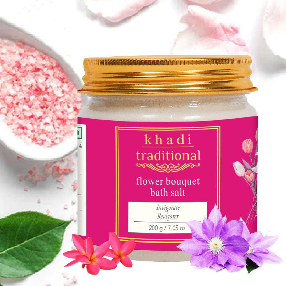 Sales de baño con ramo de flores tradicional Khadi