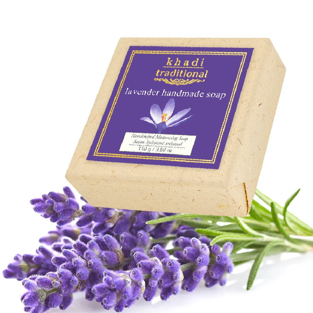 Jabón artesanal tradicional de lavanda Khadi