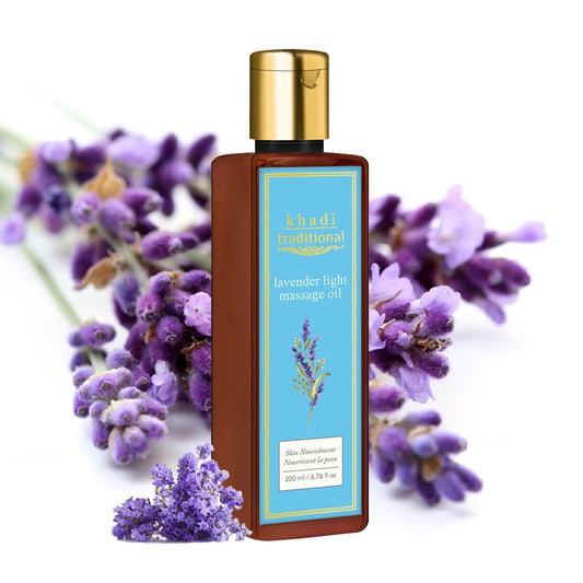 Aceite de masaje corporal ligero tradicional de lavanda Khadi