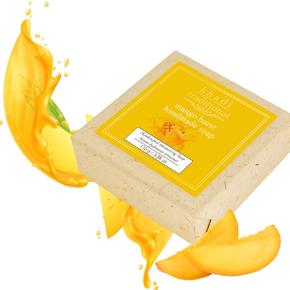Jabón artesanal tradicional con sabor a mango de Khadi