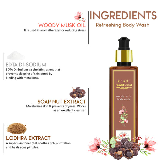 Gel de baño con almizcle amaderado