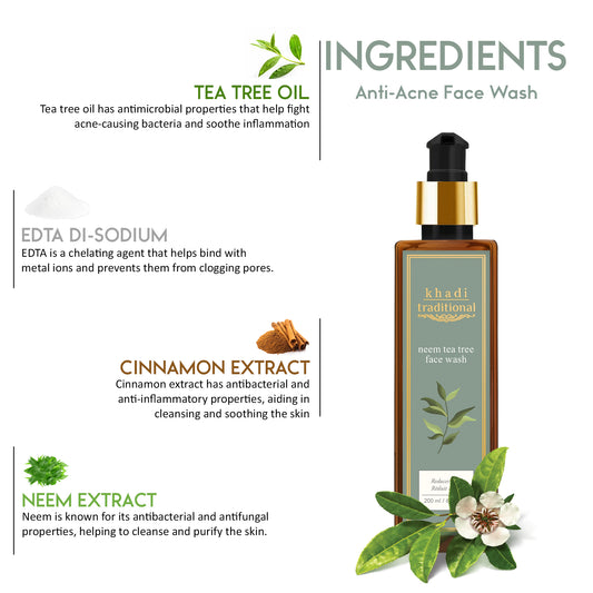 Jabón facial tradicional de árbol de té de neem de Khadi