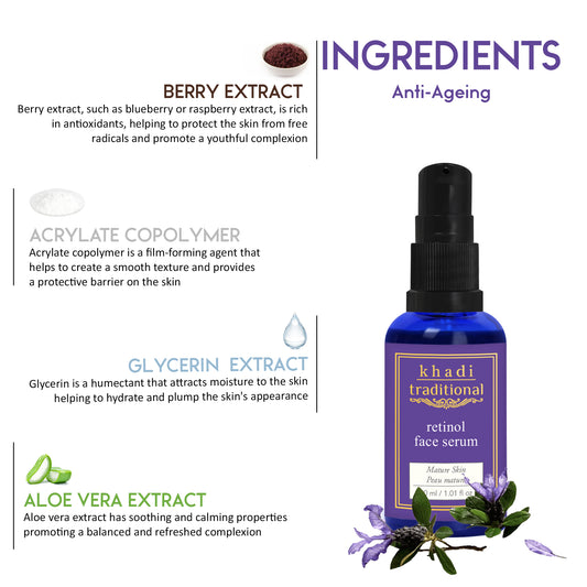 Suero facial tradicional con retinol de Khadi