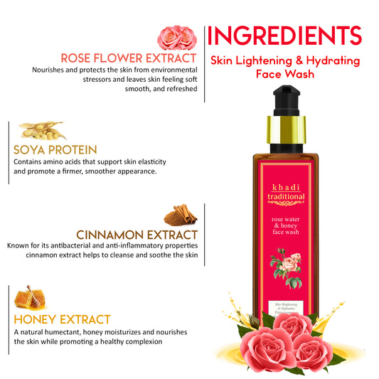 Jabón facial tradicional de agua de rosas y miel de Khadi