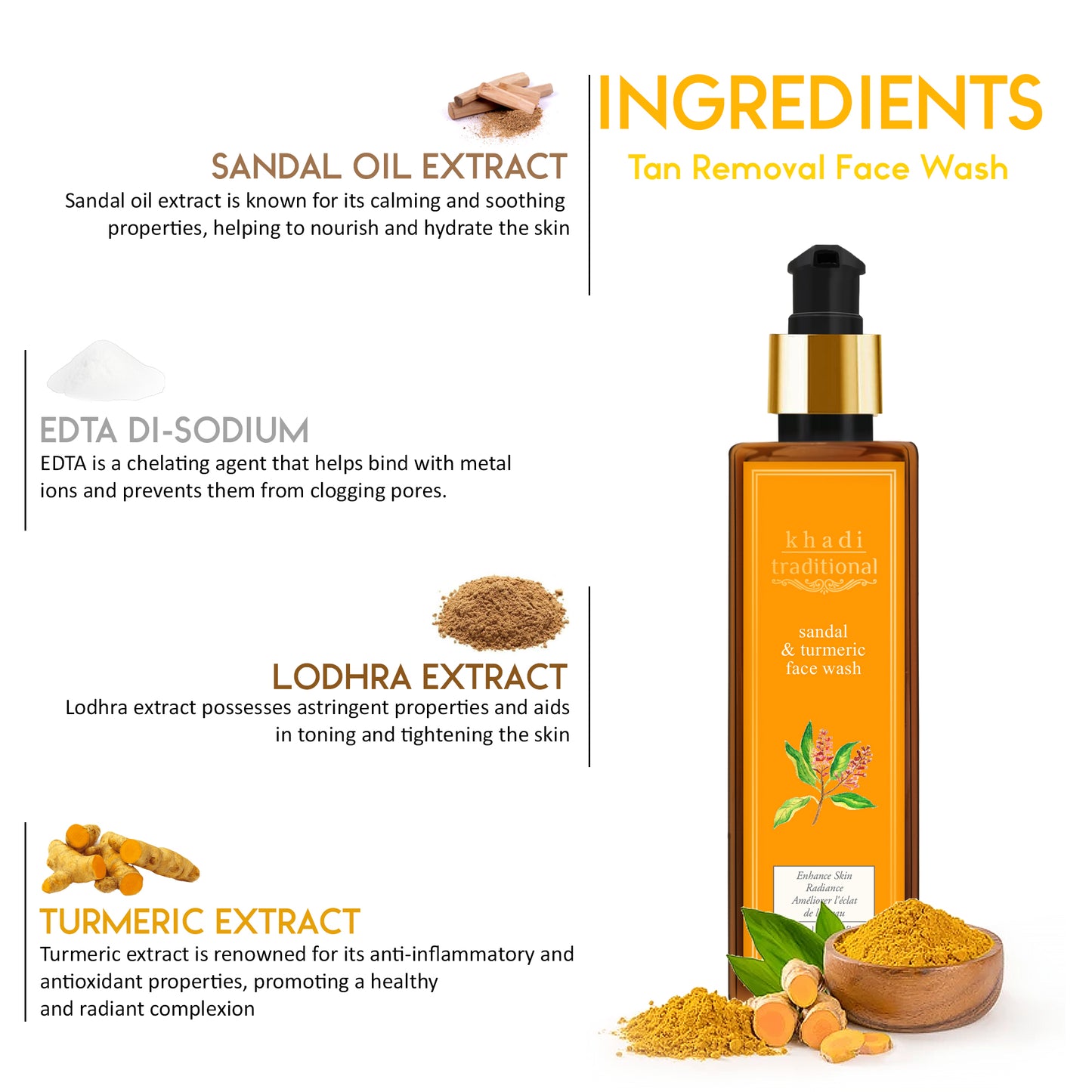 Khadi Traditional Sandal & Turmeric Face Wash