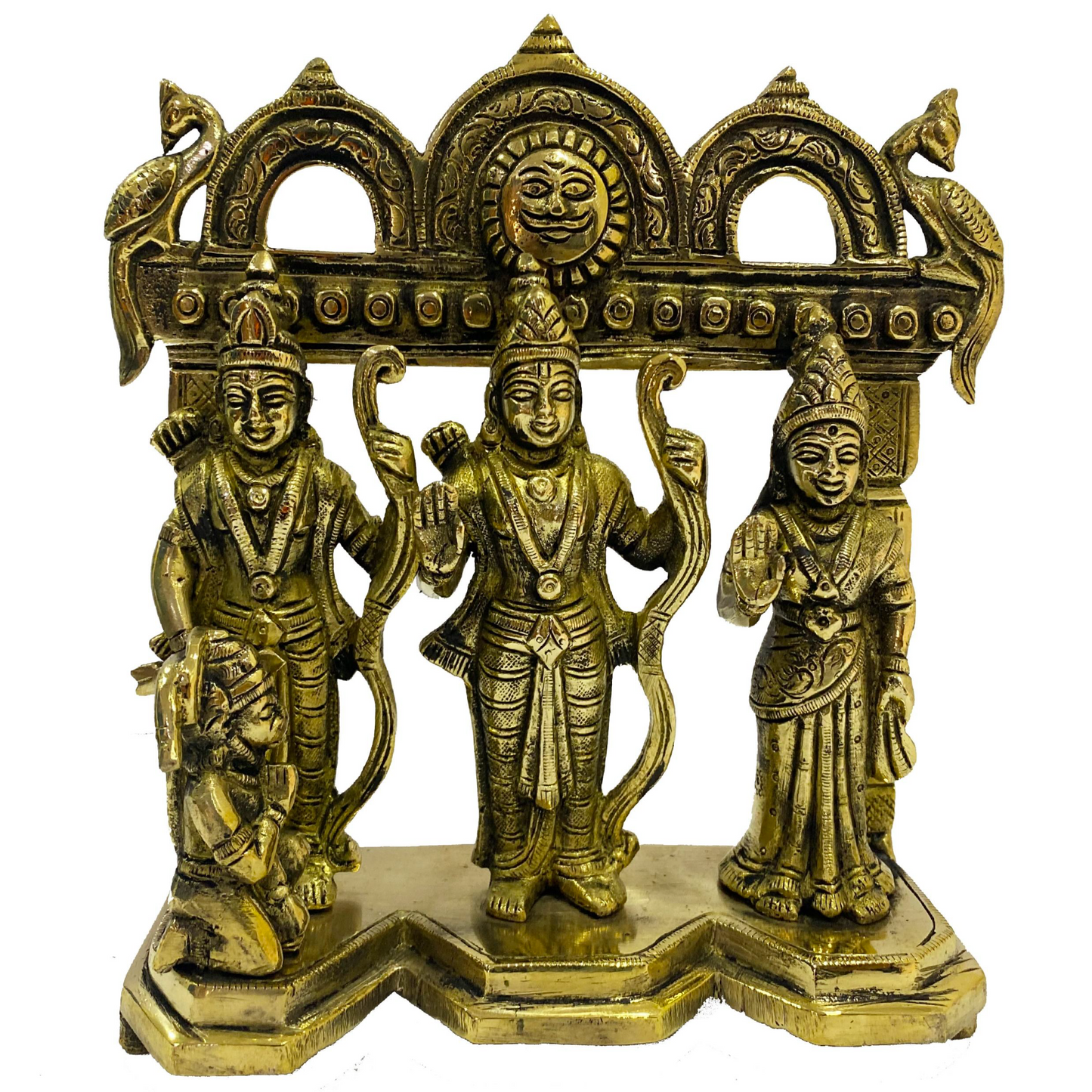 Brass Statue of Ram, Lakshman, Sita & Hanuman