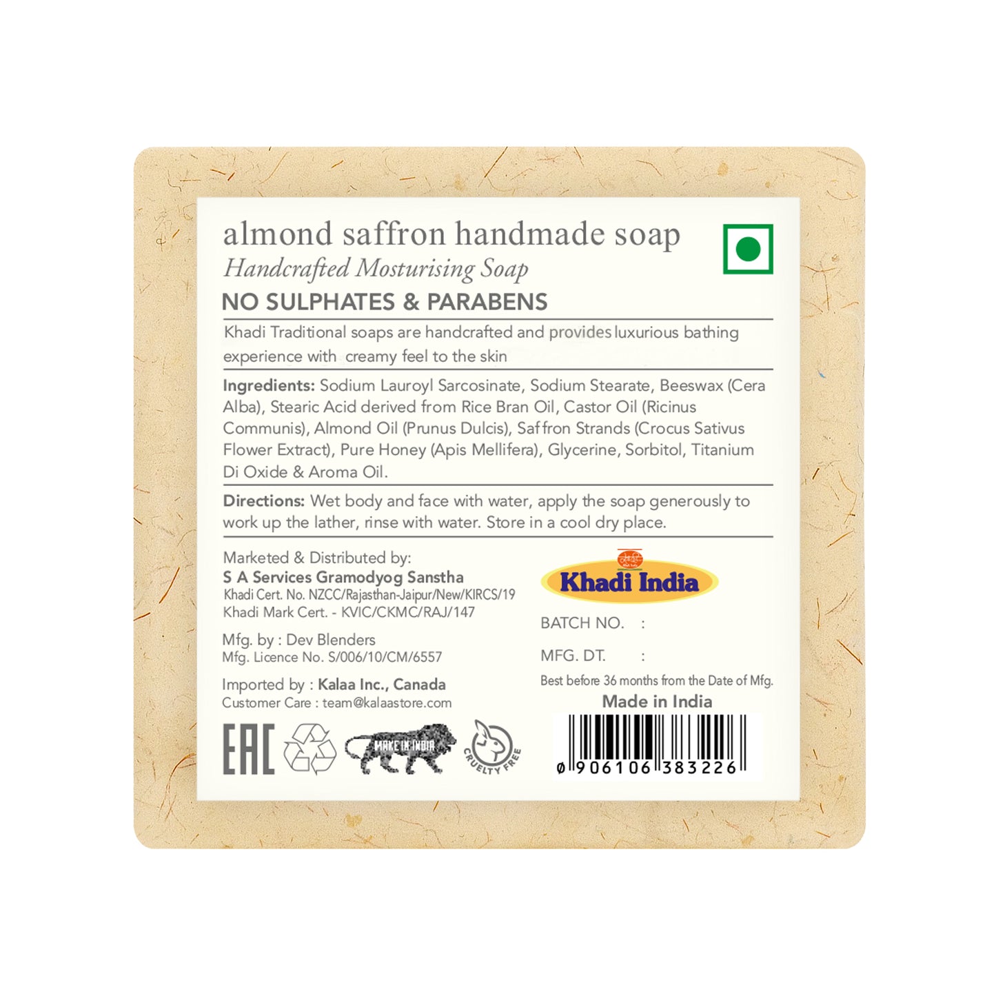 Almond Saffron Handmade Soap