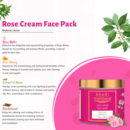 Khadi Traditional Rose Cream Face Pack