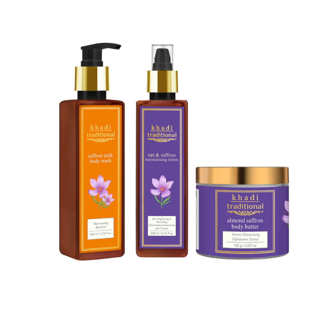 Khadi Traditional Saffron Glow Set