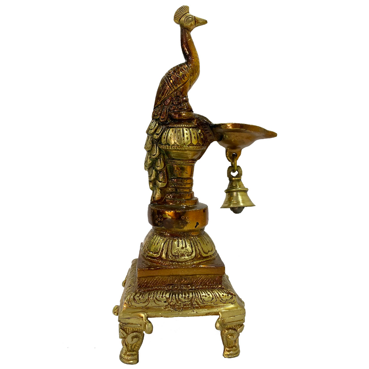 Brass Peacock Diya Stand